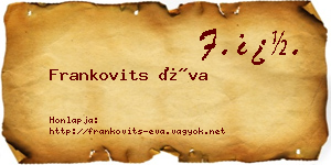 Frankovits Éva névjegykártya